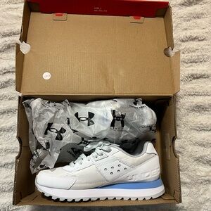 Under Armour women’s workout blue and white sneakers (BRAND NEW!!!)